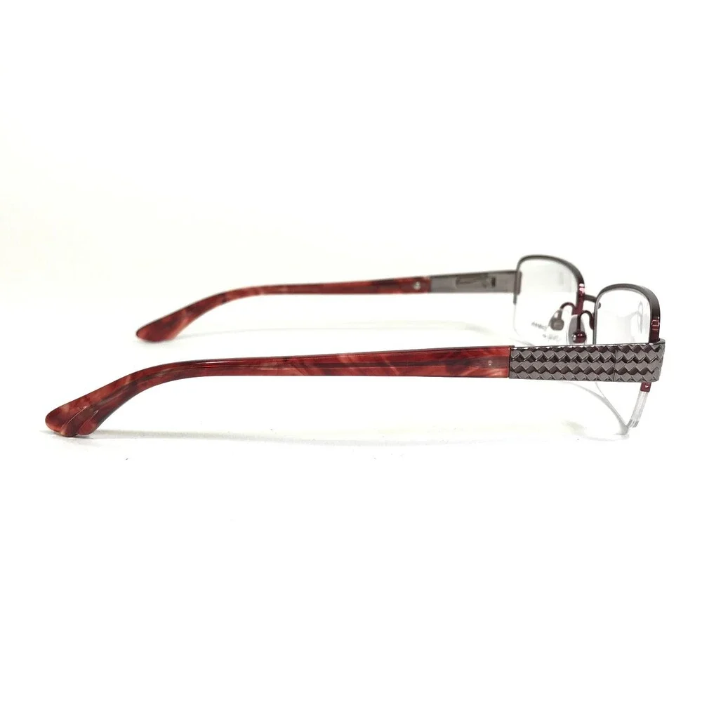 Dana Buchman Eyeglasses Frames ANNICE BU Gray Red Rectangular Half Rim 52-17-133